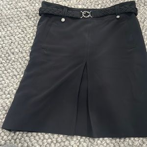 Gerard Darel Black Midi Skirt W Rope Belt